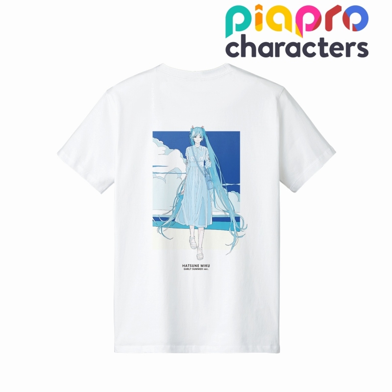 【グッズ-Tシャツ】ピアプロキャラクターズ 描き下ろしイラスト 初音ミク 初夏のお出かけver. Art by かとうれい Tシャツメンズ(サイズ/M)