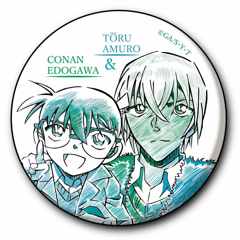 【グッズ-バッチ】名探偵コナン ペンシルアート 缶バッジコレクション 江戸川コナン&安室透
