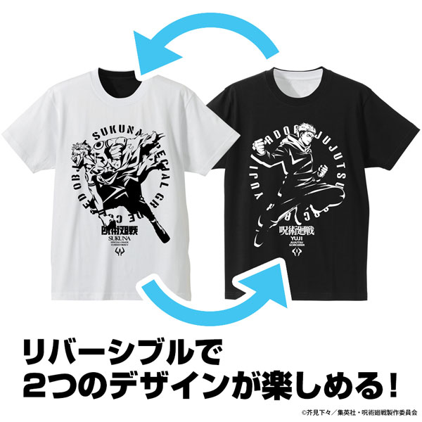 呪術廻戦 虎杖悠仁 / 宿儺 リバーシブルTシャツ/BLACK×WHITE-XL